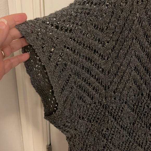 Hollister Crocheted Knit Swing Open Cardigan Sweater S/S gray Women's XS/S - Picture 3 of 8